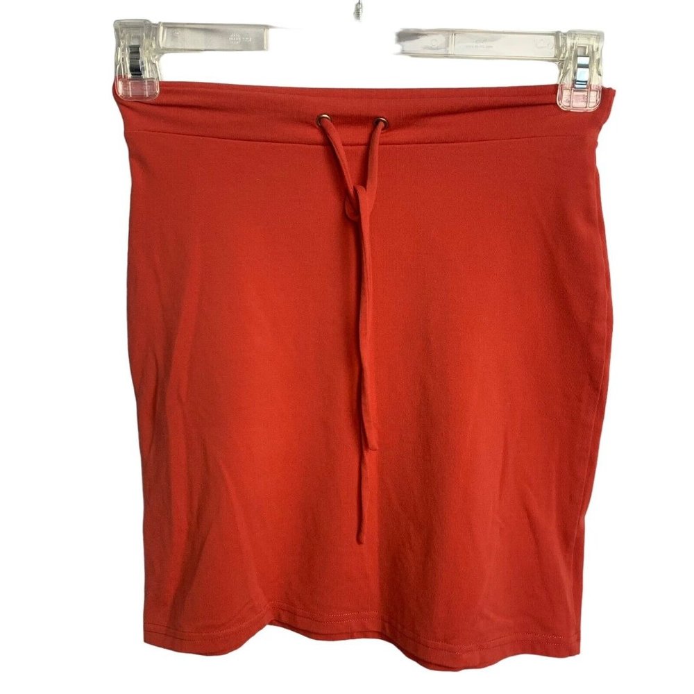 Susana Monaco Miniskirt Orange Short Skirt XS S Small Elastic Waist Tie Casual